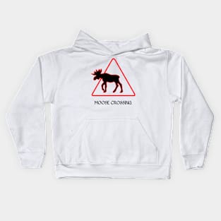 Moose crossing - scandinavia Kids Hoodie